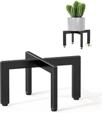 2Pack Adjustable Plant Stand Indoor Outdoor,Metal Modern Plant Stands, Plant Stand with Adjustable Feet,Low Short Plant Stands,Fit 8-12 inch Pots,Black (Pot & Plant Not Included)