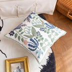YIcabinet Pillow Covers Set of 2, Embroidered Branch Pattern Throw Pillow Cover,Square Cotton Cushion,Pillow Case for Sofa Bedroom Couch,18"x18" - color: Branch Pattern