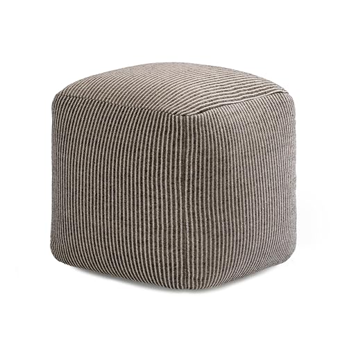 Anji Mountain Pouf Ottoman Foot Rest, Handmade Ottoman Pouf, Comfortable Foot Stool, Decorative Floor Seating for Living Room Decor, Bedroom & Home Décor Accent - Mocha Bisque - color: Mocha Bisque