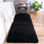 DETUM Black Bedroom Rug 2X6 Runners Fluffy Area Rugs for Hallyway Entryway Kitchen Bedside Soft Kids Room Rugs Furry and Washable Kids and Pets Friendly - color: Black, size: 2 x 6 feet
