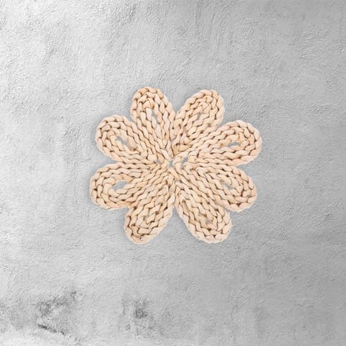 STOBAZA Woven Flower Wall Decor Boho Wall Basket Flower Shape Seagrass Woven Hanging Art for Farmhouse Bedroom Living Room Decoration
