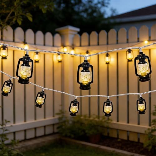 8.5Ft Black Mini Kerosene String Lights Outdoor, Summer Beach Themed Decoratives String， Plug in Indoor Fairy Lights for Outdoor Indoor Beach Tropical Party Bedroom Birthday Decor - style: Black Mini Kerosene
