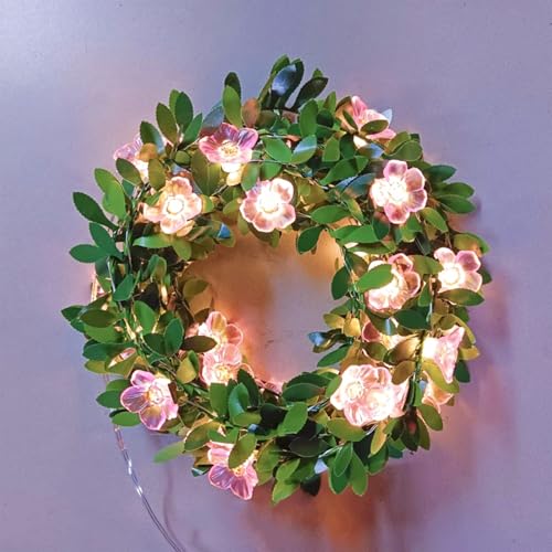 USB Plug-in 16.5ft Pink Cherry Blossom Flower Vine Fairy Lights Decorations | 50 Led Floral Leaf String Lights For Girl'S Bedroom, Window, Wall, Wedding, Birthday, Party, Christmas Hanging Indoor Decor - color: 16.5ft Pink Flower Lights