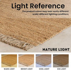 HOMEMONDE Handwoven Chunky Jute Mat Rug 2'x3' with Tassels - Boho Home Decor Natural Rustic Farmhouse Door Rug, Ideal for High Traffic Areas - Entryway, Bedroom, Kitchen, Living Room and Hallway - size: 2' x 3' (Rectangular)