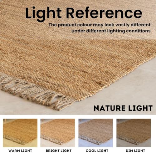 HOMEMONDE Handwoven Chunky Jute Mat Rug 2'x3' with Tassels - Boho Home Decor Natural Rustic Farmhouse Door Rug, Ideal for High Traffic Areas - Entryway, Bedroom, Kitchen, Living Room and Hallway - size: 2' x 3' (Rectangular)