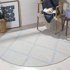 SAFAVIEH Montauk Collection 4' Round Light Blue MTK821B Handmade Cotton Entryway Foyer Living Room Bedroom Kitchen Area Rug - color: Light Blue, size: 4' (Round)