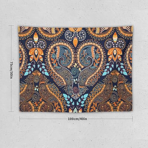 KANEPE Boho Floral Tapestry Mandala Indian Bohemian Colorful Paisley Pattern Wall Hanging Tapestries Home Decor for Living Room Bedroom Apartments Farmhouse Dorm,40inx30in (102×76cm)【Small】 - color: Boho-19, size: 40Wx30L
