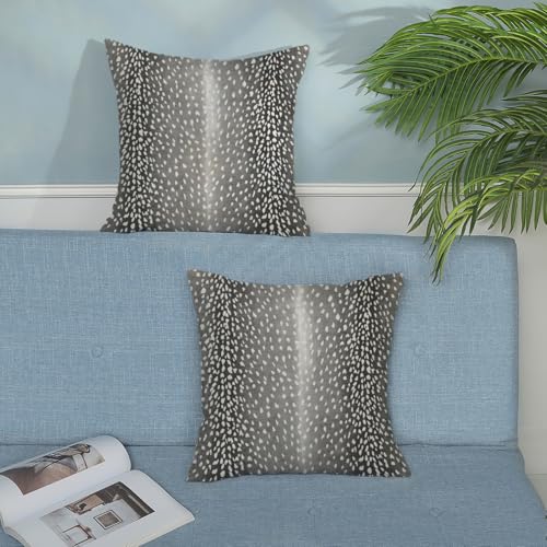 Antelope Print Pillow Covers 18x18 Pack of 2,Black Gray Animal Skin Print Throw Pillow Covers Boho Modern Abstract Decorative Pillowcase Farmhouse Cushion Cover for Home Sofa Outdoor Decor - color: Antelope Print-black Gray, size: 18" x 18" (Pack of 2)