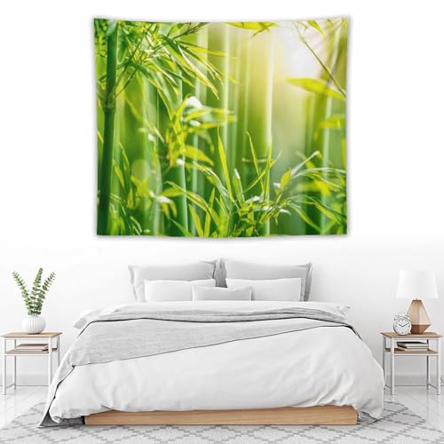 HZOHNAGO Bamboo Tapestry Bamboo Leaf Sunshine Nature Printed Wall Tapestry Painting Wall Hanging for Bedroom Living Room Dorm 60" W x 50" H - color: Bamboo-1, size: 60"L x 50"W