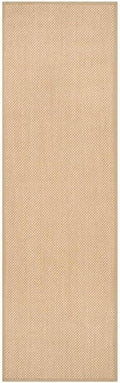SAFAVIEH Area Rug 6' Square - Natural Fiber Collection - Maize & Linen Color, Sisal, Woven Design with Border (NF141B)