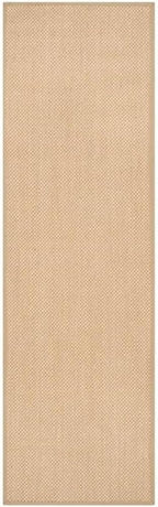 SAFAVIEH Area Rug 6' Square - Natural Fiber Collection - Maize & Linen Color, Sisal, Woven Design with Border (NF141B)