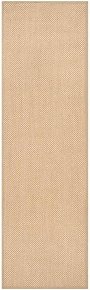 SAFAVIEH Area Rug 6' Square - Natural Fiber Collection - Maize & Linen Color, Sisal, Woven Design with Border (NF141B)