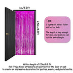 Magenta Tinsel Curtain Party Backdrop - GREATRIL Foil Fringe Curtain Photo Booth Streamers for Bachelorette Party Engagement Bridal Shower 2 PCS - color: Magenta