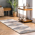nuLOOM Hand Braided Marla Denim And Jute Diamonds Runner Rug, 2' 6" x 6', Off-white - color: Marla Off-white, size: 2'6" x 6' (Rectangular)