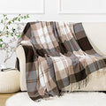 BATTILO HOME Brown Plaid Throw Blanket for Couch - Fall Plaid Blanket Buffalo Plaid Blankets - Lightweight Farmhouse Outdoor Throw Blankets for Bed, Sofa (50"x60", Coffee) - color: Coffee