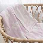 Living Textiles Purple Flower Chenille Soft Baby Blanket Reversible Premium Cozy Fabric for Best Comfort - Infant, Toddler, Newborn, Swaddle, Nursery, Girl, Unisex, Throw, Crib, Stroller, Gift 40x30in - color: Purple Flower