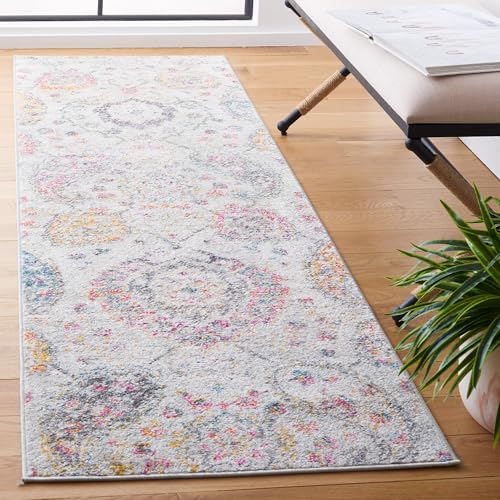 SAFAVIEH Madison Collection Runner Rug - 2'3" x 8', Grey & Gold, Boho Chic Glam Paisley Design, Non-Shedding & Easy Care, Ideal for High Traffic Areas in Living Room, Bedroom (MAD600F) - color: Grey/Gold, size: 2'3" x 8' (Runner)