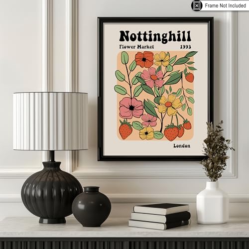 Poster Master Fruit & Flowers Poster - Retro Strawberry Print - Wildflowers Art - Preppy & Trendy Design - Floral Artwork - Chic Boho Decor - Office or Living Room Decor - 8x10 UNFRAMED - color: Style-15, size: 8"L x 10"W