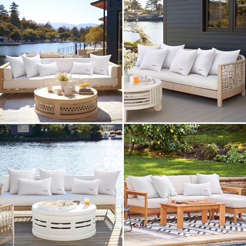 MIULEE Pack of 2 18x18 Outdoor Waterproof Throw Pillow Inserts, Decorative Water-Resistant Pillow Cushion for Patio Garden - size: 18x18 Inch (Pack of 2)