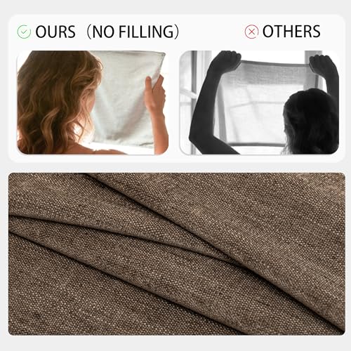 Chenille Linen Throw Pillow Covers 20x20 Set of 2, Thick Textured Boho Pillow Covers, Farmhouse Decorative Pillow Covers, Neutral Vintage Accent Covers for Couch Sofa Bed, Coffee Brown - color: Coffee Brown, size: 20" x 20" (Pack of 2)
