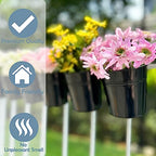 LaLaGreen Railing Planter 10 Pack, 6 Inch Hanging Flower Pot Black, Outdoor Large Metal Iron Fence Bucket, Balcony Garden Wall Deck Porch Patio Rail Decor Hanger Hook Farmhouse Balcony 6'''' (15cm) - size: 6 Inch (Black)