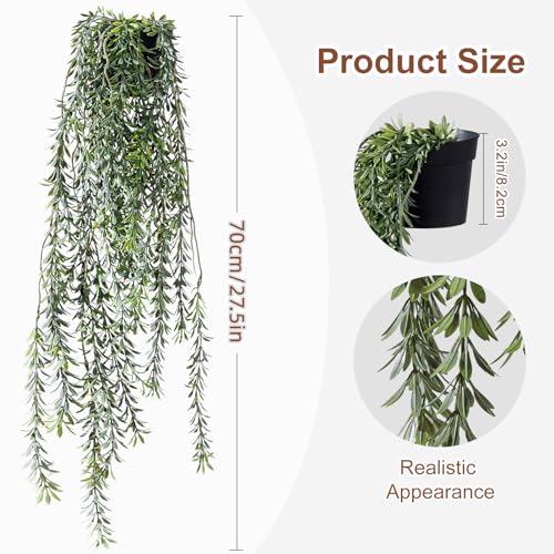 Artificial Hanging Plant 2 Pcs Faux Plant Ivy Vine Faux Eucalyptus Vines Fake Potted Greenery for Wall Living Room Home Shelf Office Bathroom Outdoor Indoor Decor (Type 5) - color: Type 5