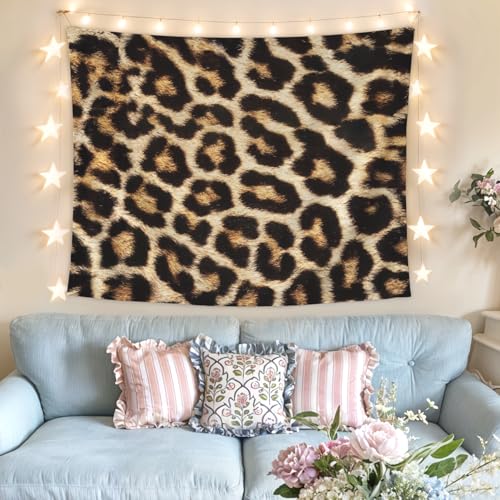 Lacama Cheetah Print Tapestry, Trendy Leopard Print Gifts for Women, Vintage Cheetah Prints Blanket for Teen Girls Room Bedroom College Dorm Apartment, College Dorm Decor, 50x60 Inches - color: leopard print-1-brown
