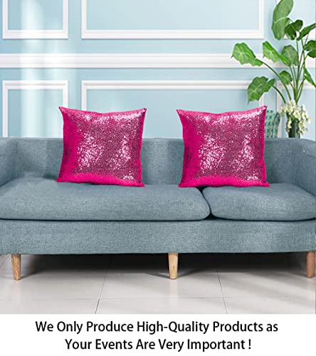 ShinyBeauty Sequin Pillow Case 24x24-Inch Pack of 2 Hot Pink Sequins Decorative Throw Pillows Covers Sequins Pillow Cover Pillows Cushion Cover Soft Pillow Covers Toss Pillows Cover - color: Hot Pink, size: 24" x 24" (Pack of 2)