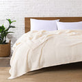 Ultra Soft Fleece Sherpa Blanket Queen Size, Lightweight Cozy Pattern Reversible Bed Blanket for All Season, Antique White, 90”x90” - color: Antique White, size: Queen-90" x 90"