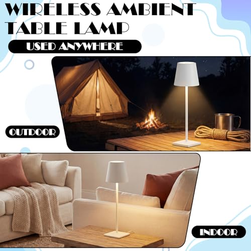 4 Pack Wedding Cordless Table Lamp for Outdoor Party Table Night Light LED Rechargeable Reading Lights 3 Color Portable Touch Control Party Decor with Bows for Wedding Patio - style: Classic