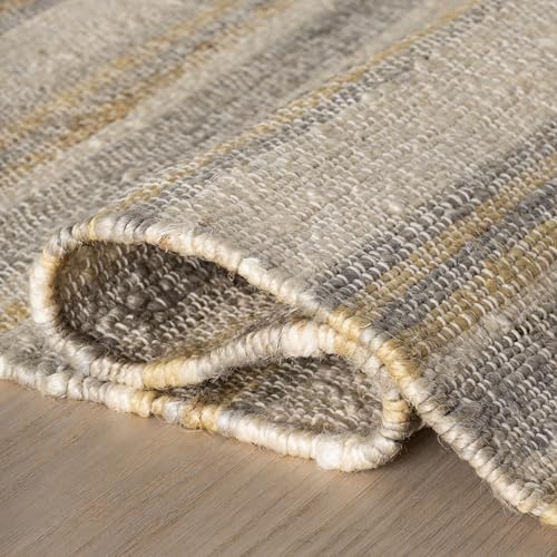 Dash & Albert Marn Striped Handmade Jute Rug, 2' X 3', Sand Striped Pattern - color: Marn Sand, size: 2'6" x 8' (Runner)
