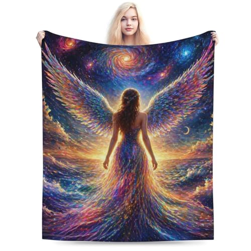 Angel Wings Blanket Gifts for Women Kids, Dreamy Mystical Flannel Blankets, Warm Cozy Soft Throw for Bedroom, Camping, Couch, Decor 40x50 in - color: Angel, size: 40"x50"