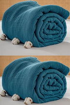 Muslin Blanket - Pure 100% Turkish Cotton Airy Soft Light Versatile Gauze Throw Blanket for Bed, Couch, Sofa (Petrol Blue, Twin XL Size (71" x 95" inch)) - color: Petrol Blue, size: Twin XL Size ( 71" x 95" inch )