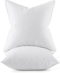 MIULEE 24x24 Euro Pillow Inserts, Pack of 2 Down Feather Premium Throw Pillows with Cotton Fabric for Bed Couch Living Room Sofa