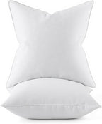MIULEE 24x24 Euro Pillow Inserts, Pack of 2 Down Feather Premium Throw Pillows with Cotton Fabric for Bed Couch Living Room Sofa