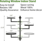 Rotating Wall Plant Shelves Plant Shelf for Window 3-Tier Metal Wall Plant Holder for Multiple Plants with Hanging Indoor Home Decor