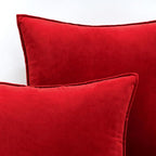 MIULEE Bright Red Velvet Throw Pillow Covers 18x18 Soft Decorative Solid Square Cushion Cases Pack of 2 Modern Luxury Home Decor for Couch, Sofa, Bedroom