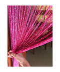 1x2 M Door String Curtain Rare Flat Thread Fringe Panel Room Divider Cute Strip Tassel for Wedding Coffee House Restaurant Parts - color: Rose Red