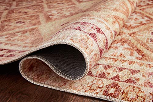 Loloi Layla Collection LAY-16 Natural/Spice 2'-3" x 3'-9" .13" Thick Accent Rug, Soft, Durable, Vintage Inspired, Distressed, Low Pile, Non-Shedding, Easy Clean, Printed, Living Room Rug - color: Natural / Spice, size: 2'3" x 3'9" (Rectangular)