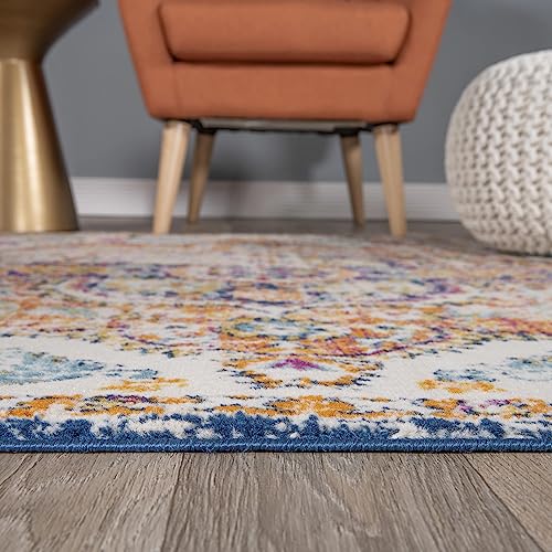 Rugshop Vintage Distressed Bohemian Area Rug – Vibrant Multi-Color Tribal Design, 2' x 10' - color: Multi Color, size: 2' x 10' (Rectangular)