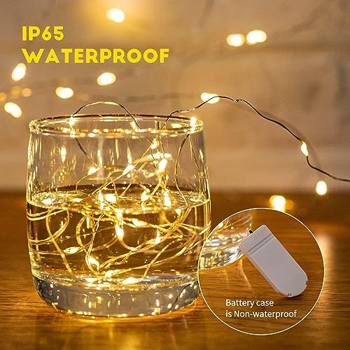 Fairy Lights Battery Operated String Lights - 12 Pack 7ft 20 LED Silver Wire Firefly Lights for Mason Jars DIY Picture Walls Shelves Arts Crafts Trees Branches Bedroom Wedding Party Decor(Warm White) - color: Warm White, size: 12 Pack