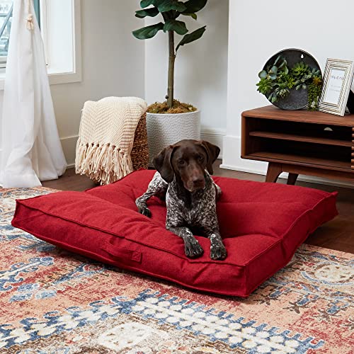 South Pine Porch Mila Square Tufted Pillow Style Dog Bed, Scarlet, Large (40" x 40") - color: Scarlet, size: Large (40" x 40")