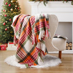 Battilo Christmas Plaid Throw Blanket, Soft Tartan, 50 x 60 in, Red Green - color: Red Green