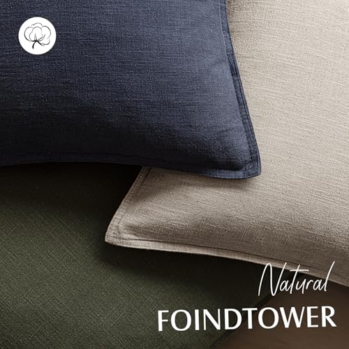 Foindtower Set of 2, Decorative Linen Solid Throw Pillow Covers Soft Accent Cushion Euro Case Boho Farmhouse Pillowcase for Chair Couch Sofa Bedroom Living Room Home Decor 16 x 16 Inch Natural Linen - color: Natural Linen, size: 16" x 16" (Pack of 2)