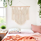 Mkono Macrame Wall Hanging Boho Home Decor Chic Woven Decoration for Bedroom Living Room Apartment Dorm Gallery Perfect Handmade Christmas Gift Ideas, 1 Pack, Large Size, 36"x35"
