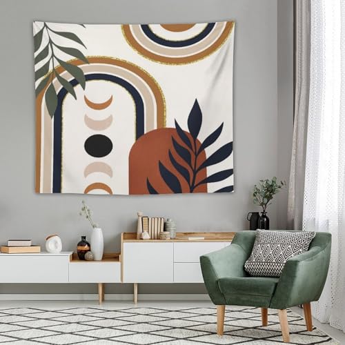 Boho Leaf Tapestry,Bohemian Mid Century Palm Tropical Leaf Abstract Modern Minimalism Wall Hanging Neutral Home Decor Art for Living Room Bedroom Dorm 40"x30" - color: Boho Leaf-8, size: W40xL30in