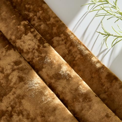 MIULEE Velvet Throw Pillow Covers Set of 2, Soft Neutral Decorative Pillow Cases with Luxurious Textured Vintage Cushion Covers for Home Decor Couch Sofa Bed, Golden Brown 18x18 inch - color: Golden Camel, size: 18" x 18" (Pack of 2)