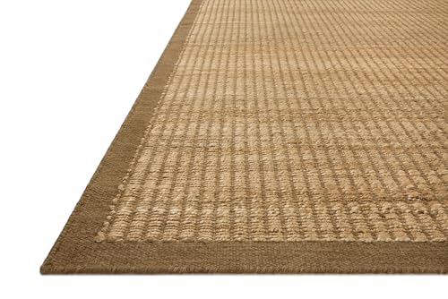 Loloi Amber Lewis Lilah Collection LIH-01 Natural/Bark 2'-6" x 7'-6" Runner Rug Jute, Wool, Cotton, Neutral, Living, Bedroom, Dining, Rug - color: Natural / Bark, size: 2'6" x 7'6" (Rectangular)