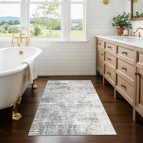 Abstract 2x3 Entryway Area Rugs: Washable Water Resistant Kitchen Rug Non-Slip Durable Doormat Ultra Soft Bedroom Beside Carpet Indoor Low Pile Floor Mat for Bathroom Stove Sink Area(2x3,Light/Grey) - color: Light/Grey, size: 2' x 3' (Rectangular)