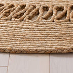 SAFAVIEH Natural Fiber Round Collection 7' Round Natural NFB254A Handmade Boho Country Charm Jute Area Rug - size: 7' (Round)